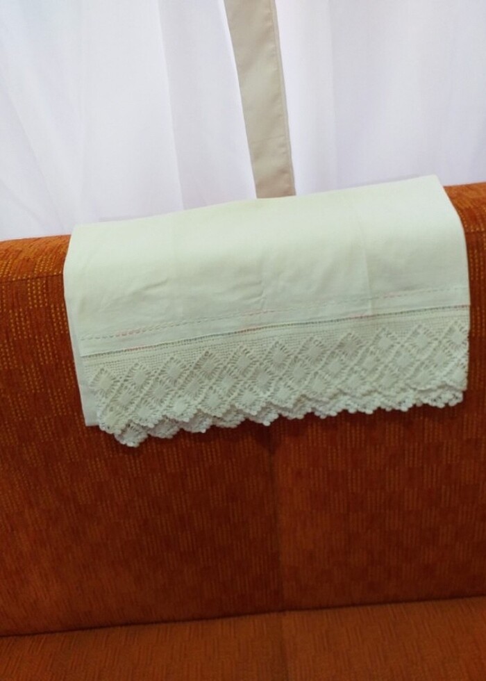 El örgüsü dantel uzun yastık  - Görsel 2