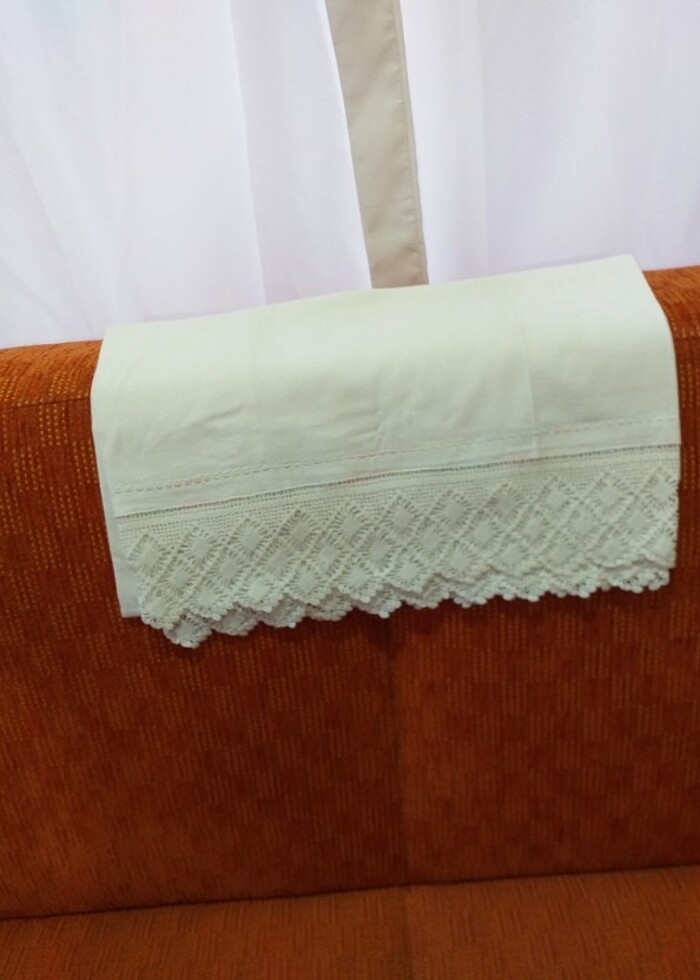 El örgüsü dantel uzun yastık  - Görsel 3