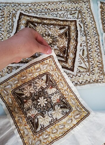5 parca salon takımı eskilerden Agır boncuk İşlemeli 