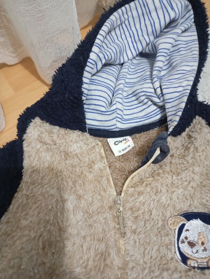 Kürklü Kapüşonlu Bebek Tulumu - Görsel 3