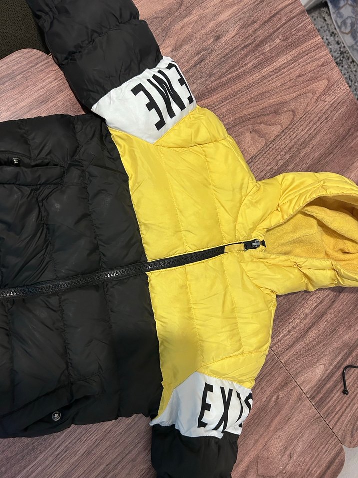 Sarı-siyah Kapüşonlu Erkek Çocuk Mont - Görsel 2