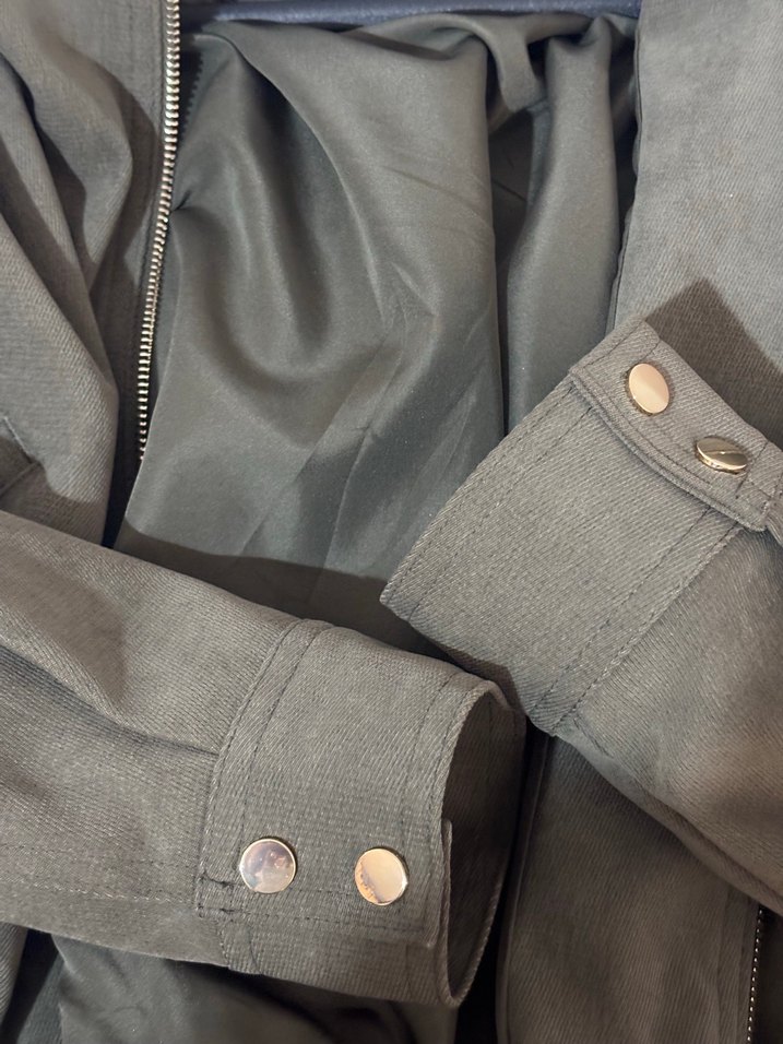 Gri Süet Kadın Midi Ceket - Görsel 3