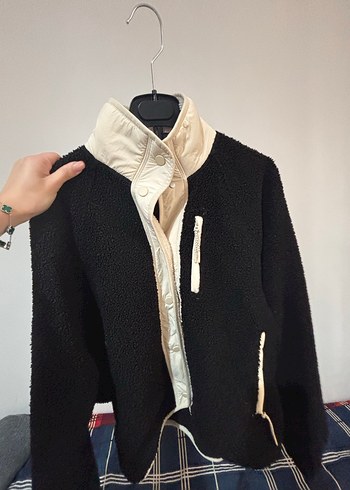 Kürk Detaylı Kısa Gri Kadın Mont oysho - Görsel 2