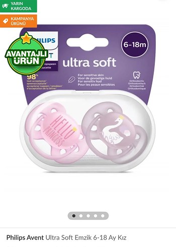 Philips Avent Ultra Soft Emzik 6-18 Ay Pembe