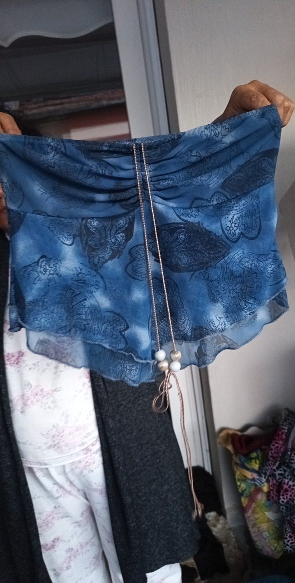 Mini Mavi Bağlamalı crop - Görsel 2