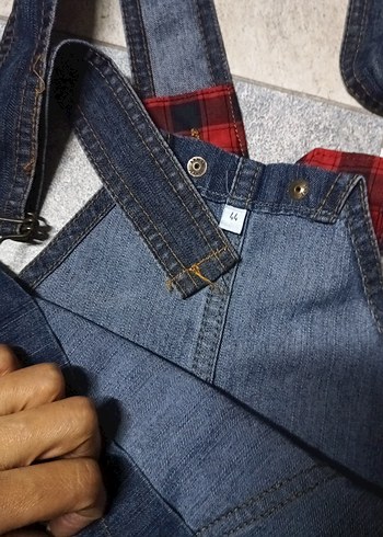 Lacivert Kot salopet kot elbise - Görsel 3