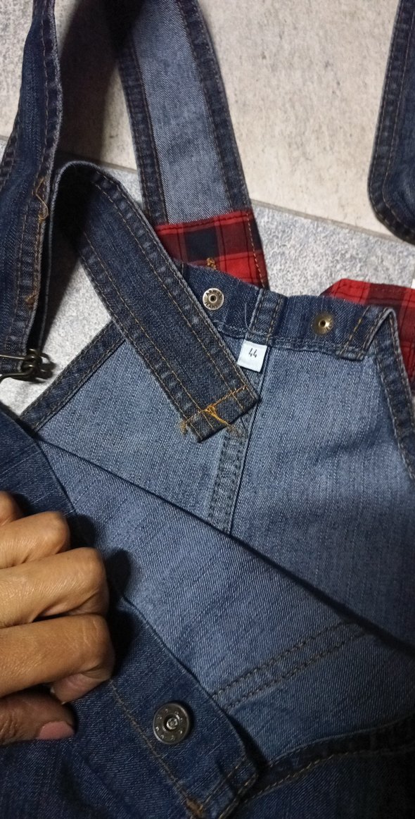 Lacivert Kot salopet kot elbise - Görsel 3