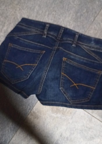 Kadın Mavi Mini Denim Şort - Görsel 3