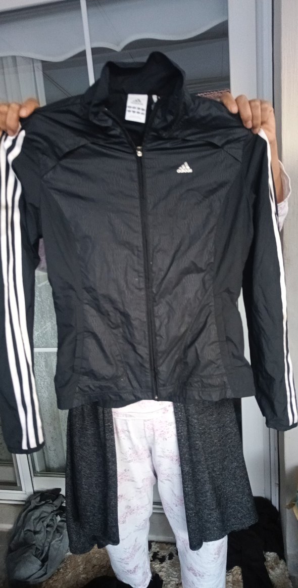 Siyah Fermuarlı Spor erkek Ceket adidas - Görsel 2