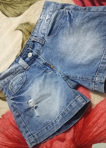 Gri Mavi Kadın Kot Şort Mini Kesim - Görsel 6