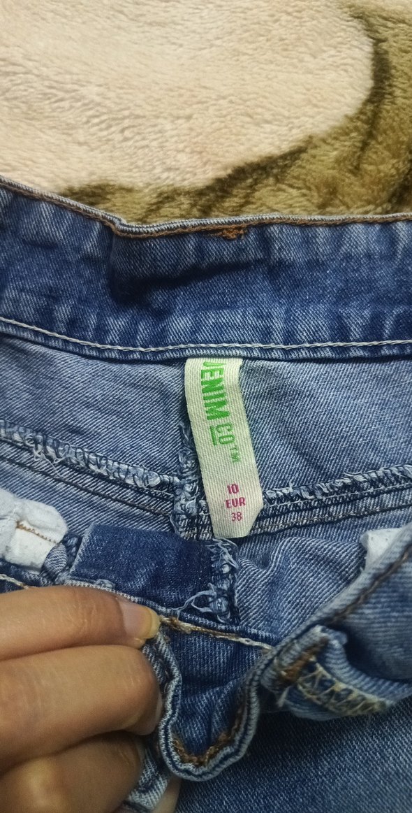 Gri Mavi Kadın Kot Şort Mini Kesim - Görsel 2