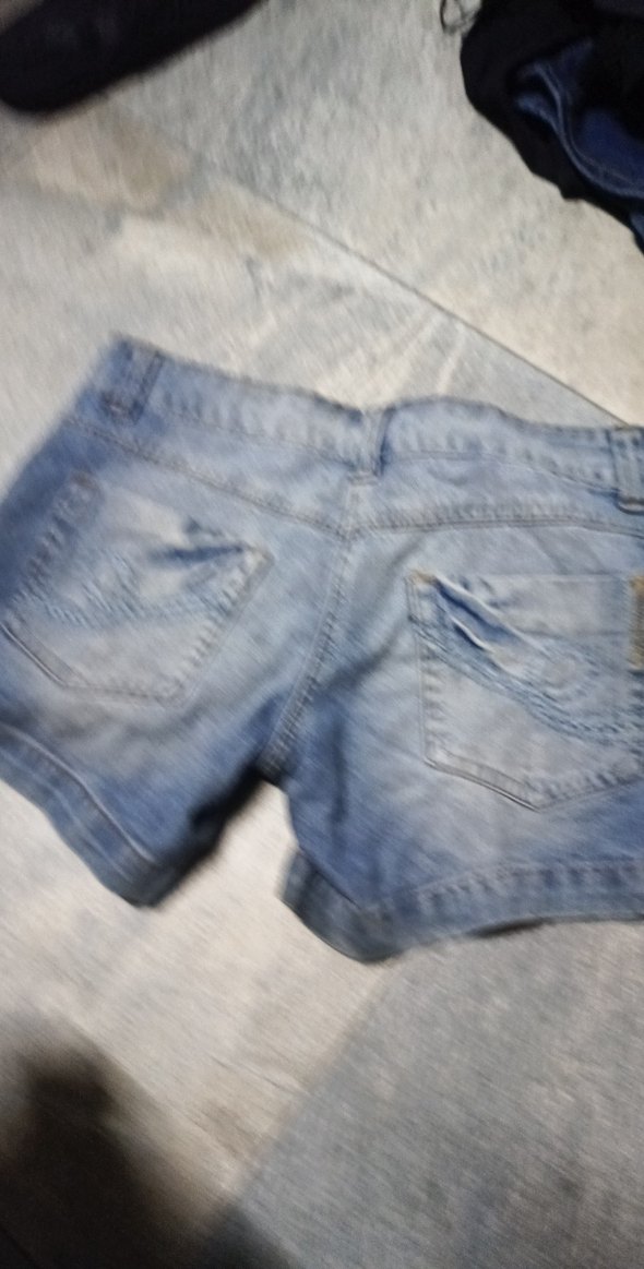 Gri Mavi Kadın Kot Şort Mini Kesim - Görsel 5