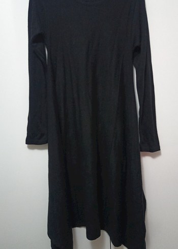 Siyah triko Uzun Kollu Uzun Elbise - Görsel 2