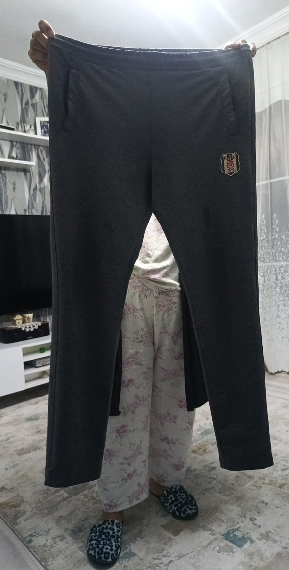 Gri Baskılı Düğmeli erkek Beşiktaş Eşofman Altı - Görsel 2