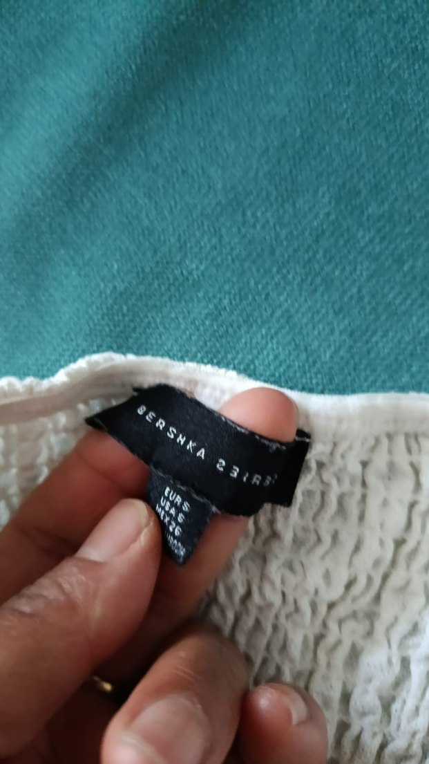 Beyaz Keten Straplez Midi Büstiyer - Görsel 4