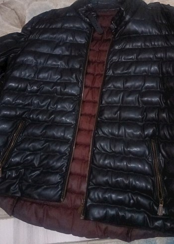 Erkek Siyah Deri Biker Ceket - Görsel 2