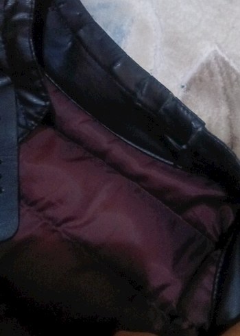 Erkek Siyah Deri Biker Ceket - Görsel 5