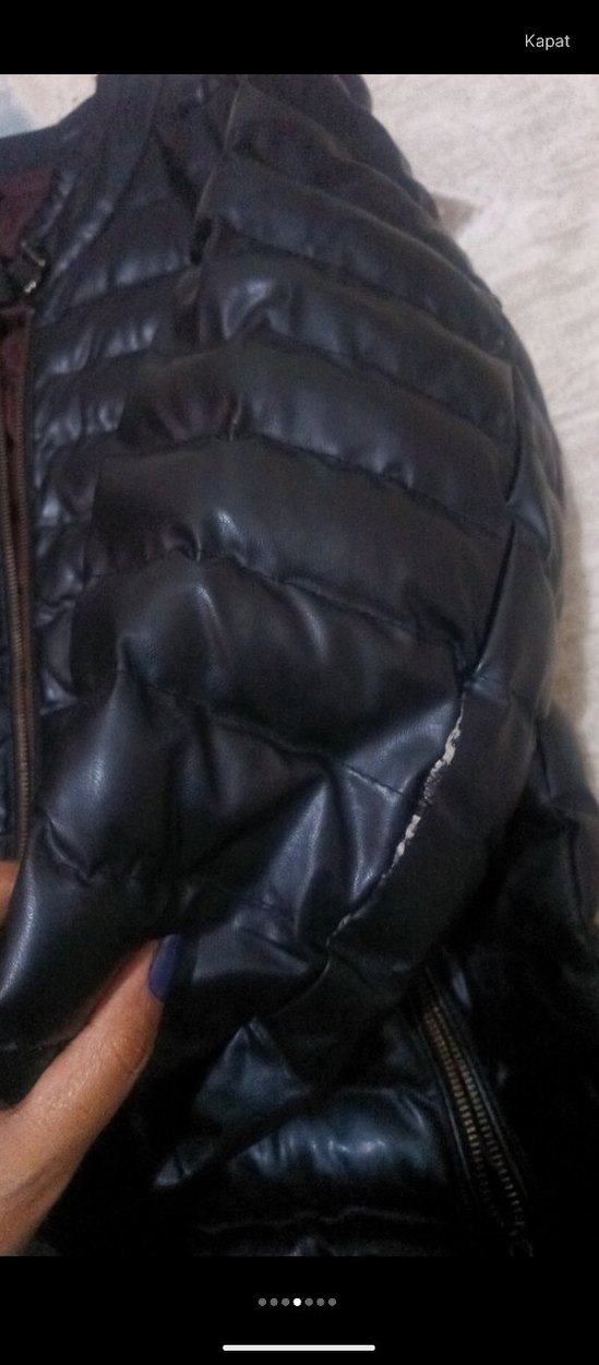 Erkek Siyah Deri Biker Ceket - Görsel 4