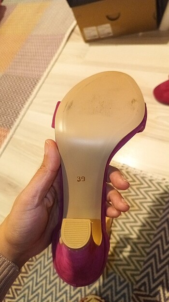 39 Beden pembe Renk Kalın topuklu ayakkabı