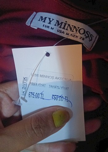 Bordo tokalı kemerli tarz elbise - Görsel 8