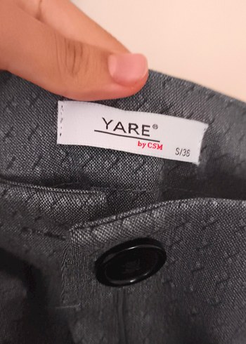 Gri Düğmeli Kadın kolsuz blazer takım - Görsel 7