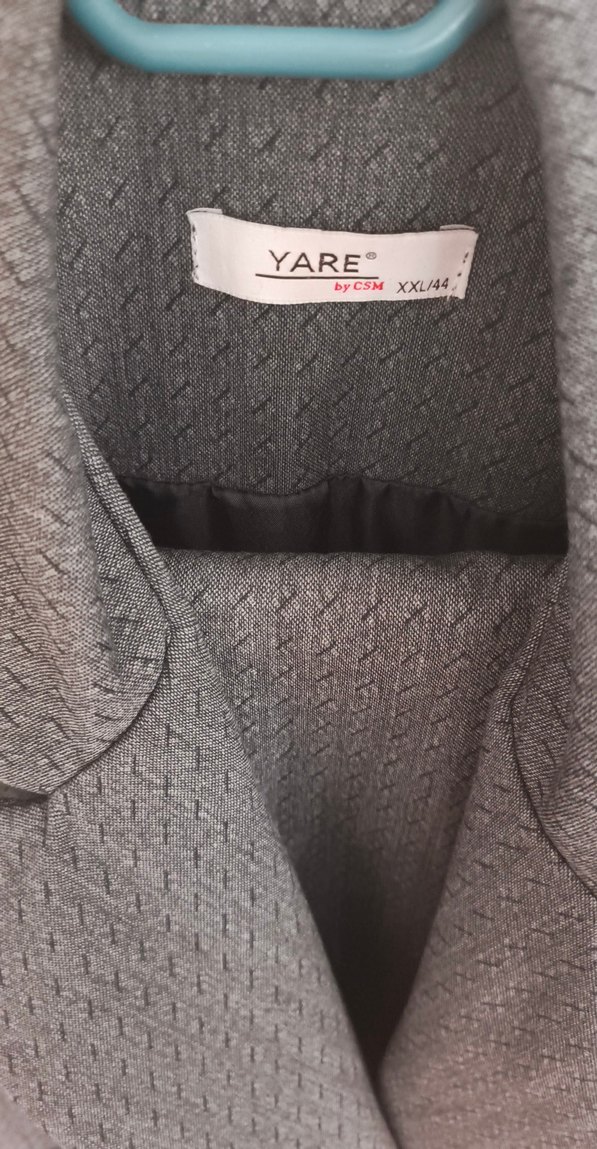 Gri Düğmeli Kadın kolsuz blazer takım - Görsel 3