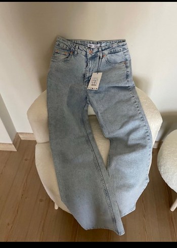 Mavi Rahat Kesim Denim Pantolon