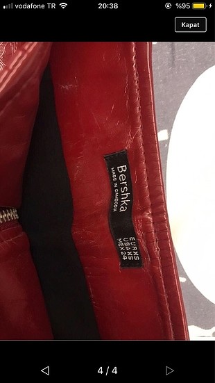 Bershka Kırmızı deri etek
