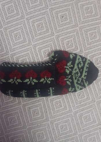 Nakışlı Örgü Kadın Ev patiği