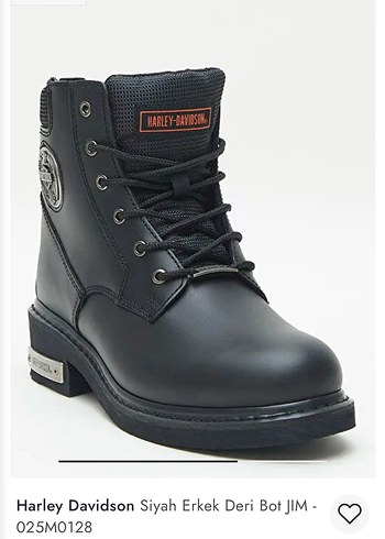 Harley Davidson Siyah Erkek Deri Biker Bot - Görsel 2