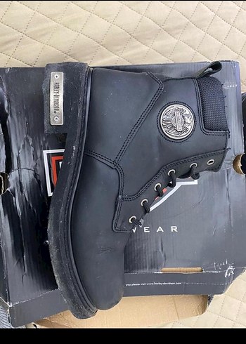 Harley Davidson Siyah Erkek Deri Biker Bot - Görsel 6