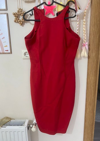 Kırmızı zara Midi Kadın Elbise