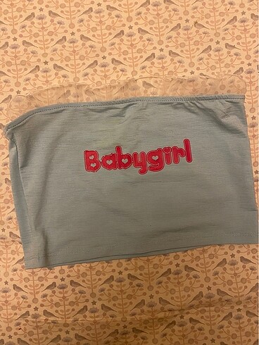 Y2k babygirl yazılı crop straplez