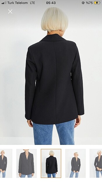 36 Beden Trendyolmilla Siyah Cep Detaylı Blazer Ceket
