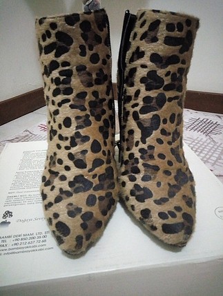 DSN Leopar kalın topuk