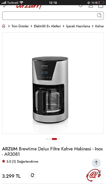 Arzum Diltre kahve makinesi