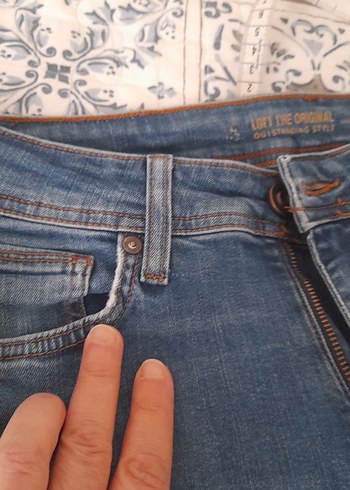 erkek Gri Mavi Kot Pantolon - Görsel 3