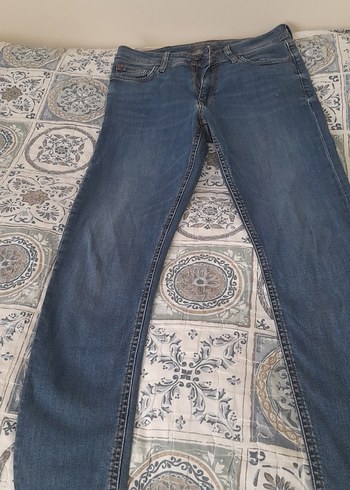 erkek Gri Mavi Kot Pantolon - Görsel 5