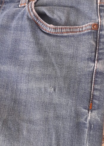 erkek Gri Mavi Kot Pantolon - Görsel 8