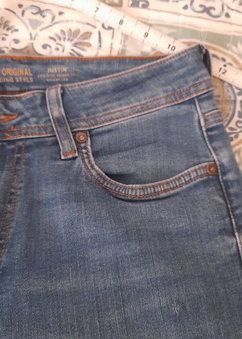 erkek Gri Mavi Kot Pantolon - Görsel 2