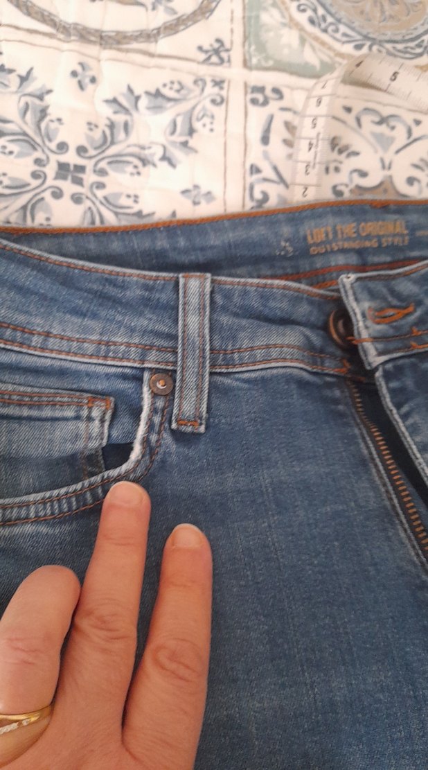 erkek Gri Mavi Kot Pantolon - Görsel 3