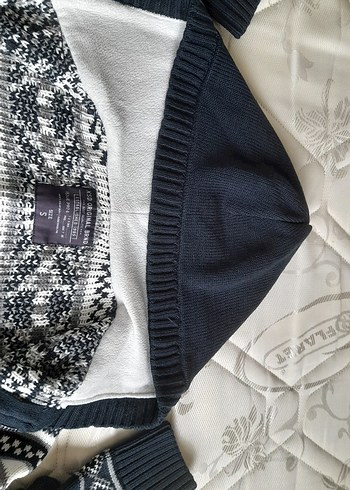 Erkek  Kapüşonlu Triko Hırka Gri - Görsel 7