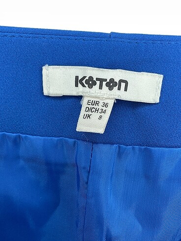 36 Beden mavi Renk Koton Mini Etek %70 İndirimli.