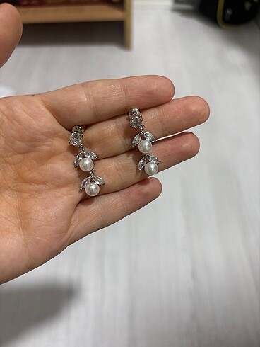  Beden beyaz Renk Kolye - küpe set