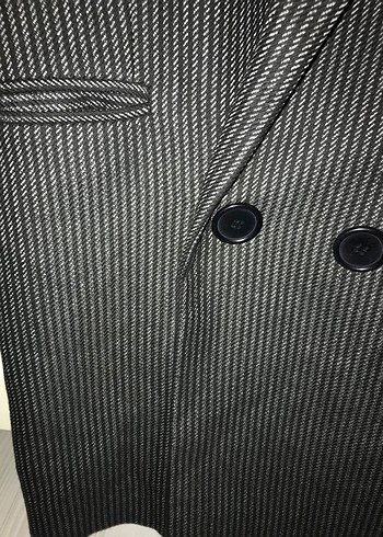 C&A Çizgili Gri Kadın Blazer Ceket - Görsel 3