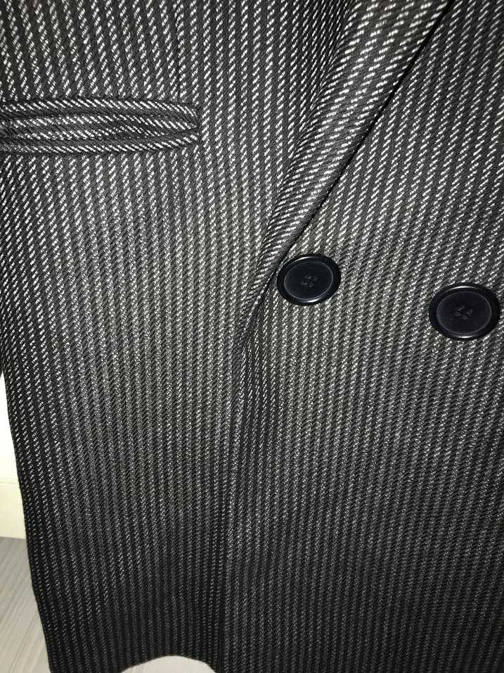 C&A Çizgili Gri Kadın Blazer Ceket - Görsel 3