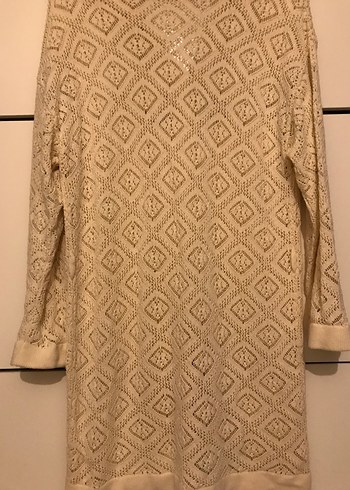 Zara Bej Uzun Kollu Örgü Kadın Hırka - Görsel 4