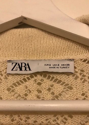 Zara Bej Uzun Kollu Örgü Kadın Hırka - Görsel 2