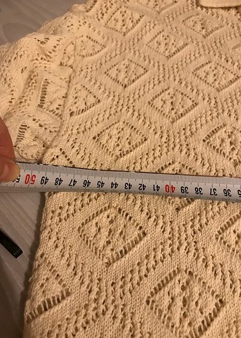 Zara Bej Uzun Kollu Örgü Kadın Hırka - Görsel 5