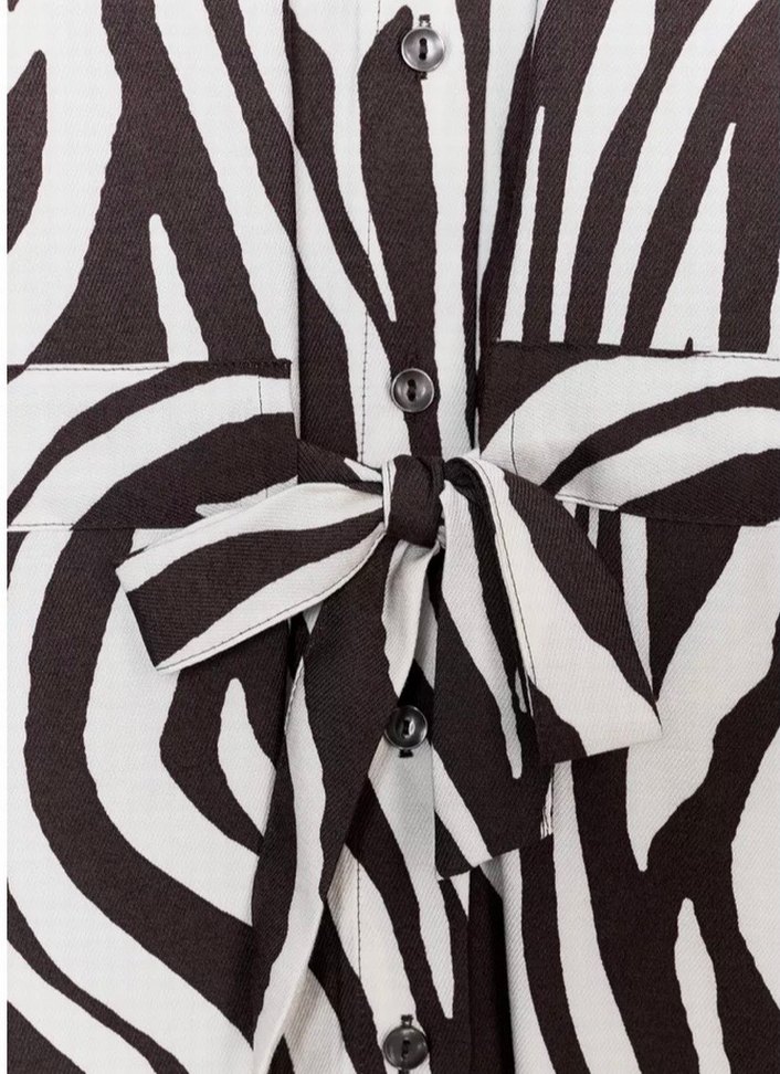 Zara Zebra Desenli Uzun Kadın Gömlek - Görsel 5